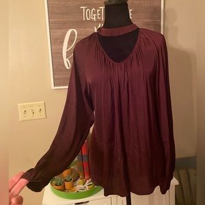 Silky Maroon dress blouse #71